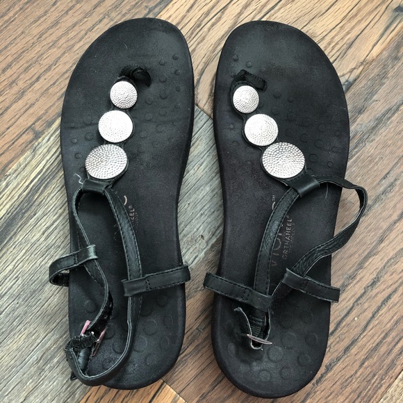 Vionic Black Sandals- size 8- used - Picture 2 of 5